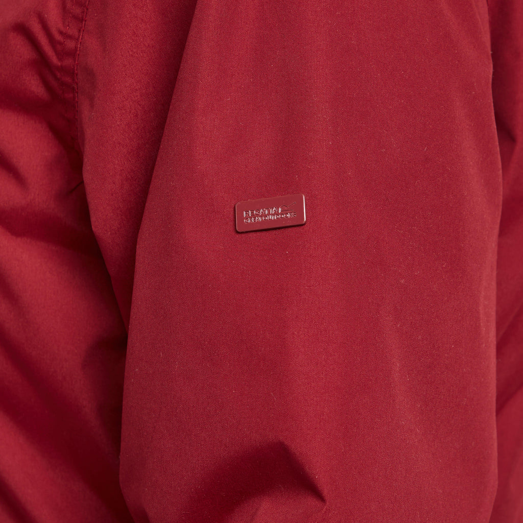 Womens Sabinka Fur Trim Parka Jacket Red