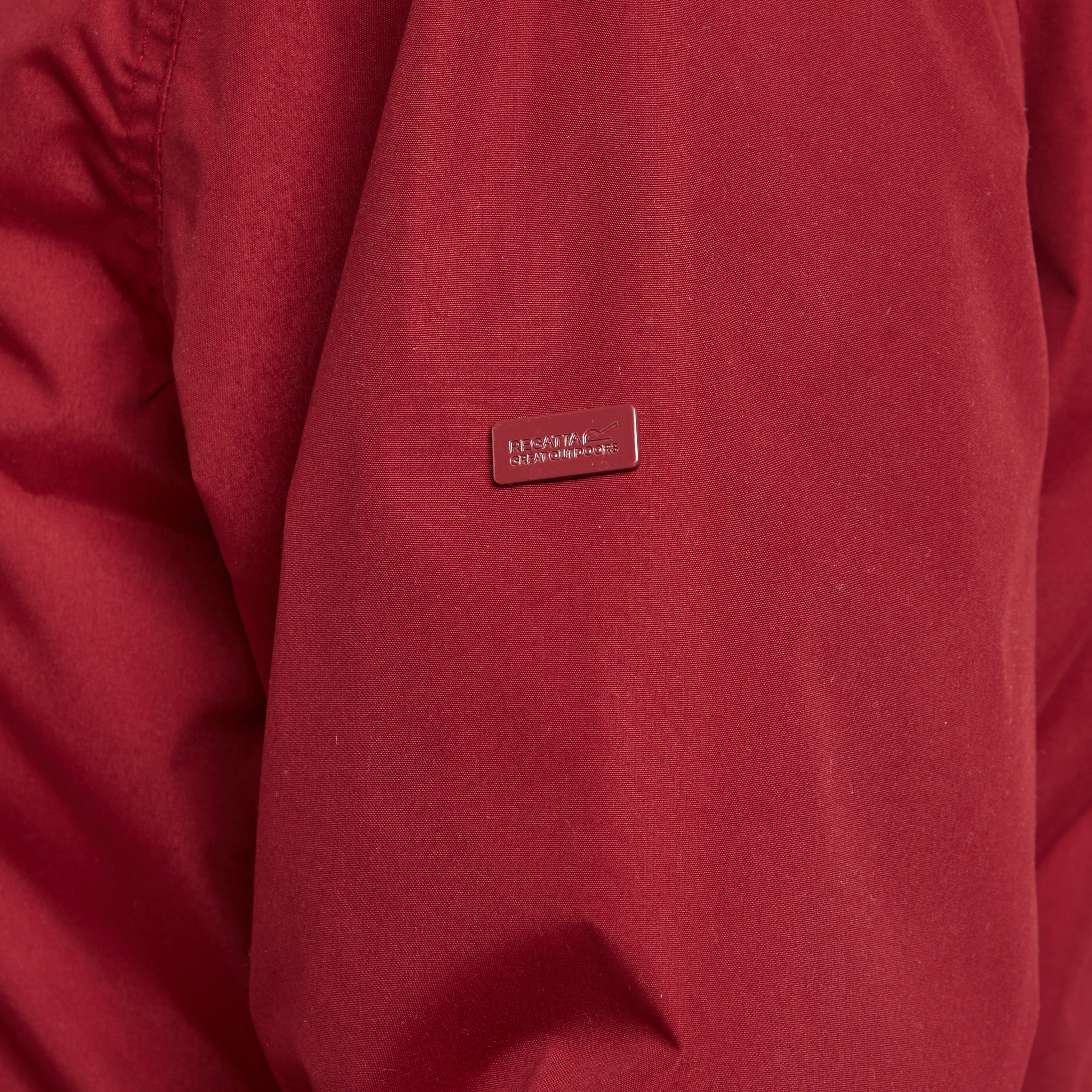 Womens Sabinka Fur Trim Parka Jacket Red