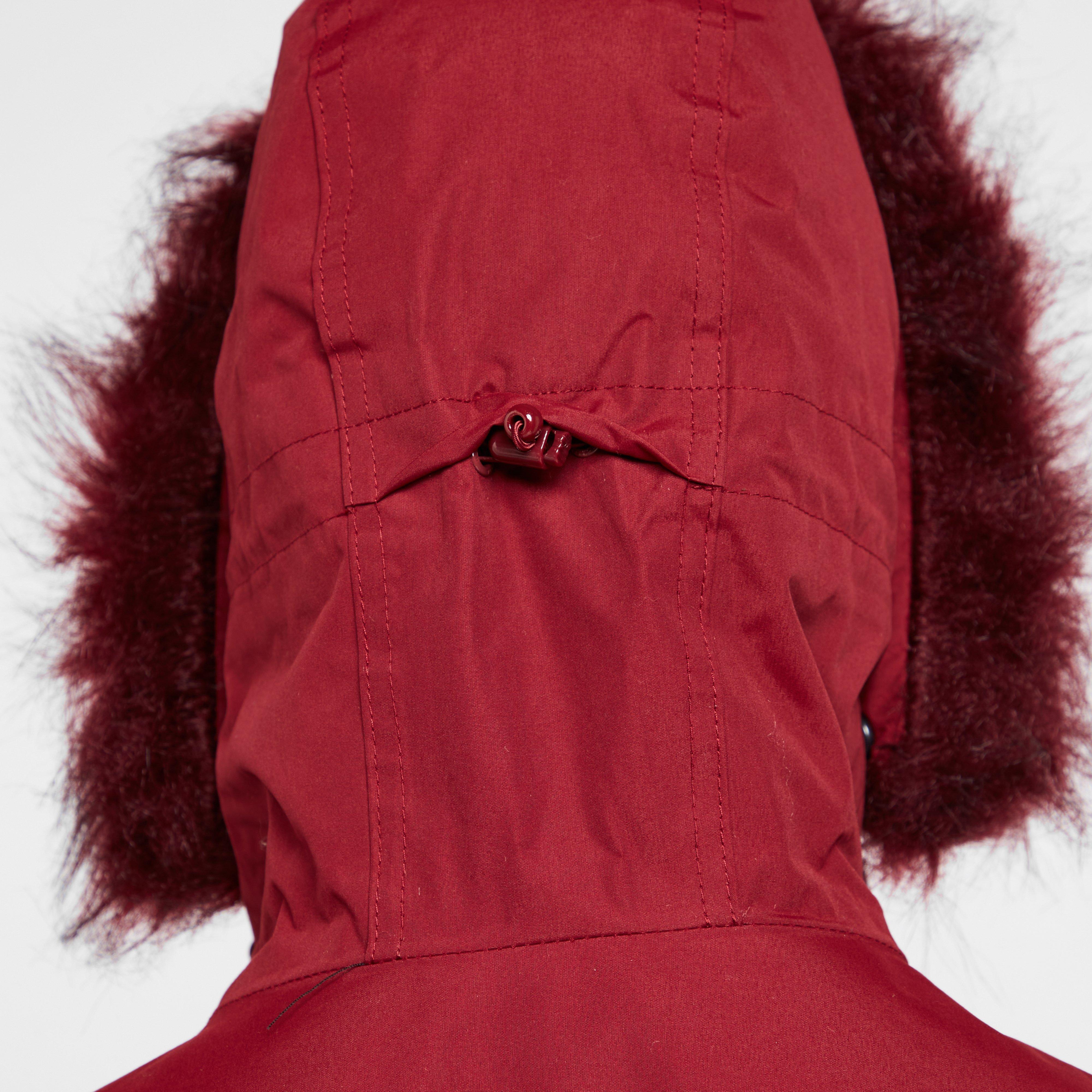 Womens Sabinka Fur Trim Parka Jacket Red