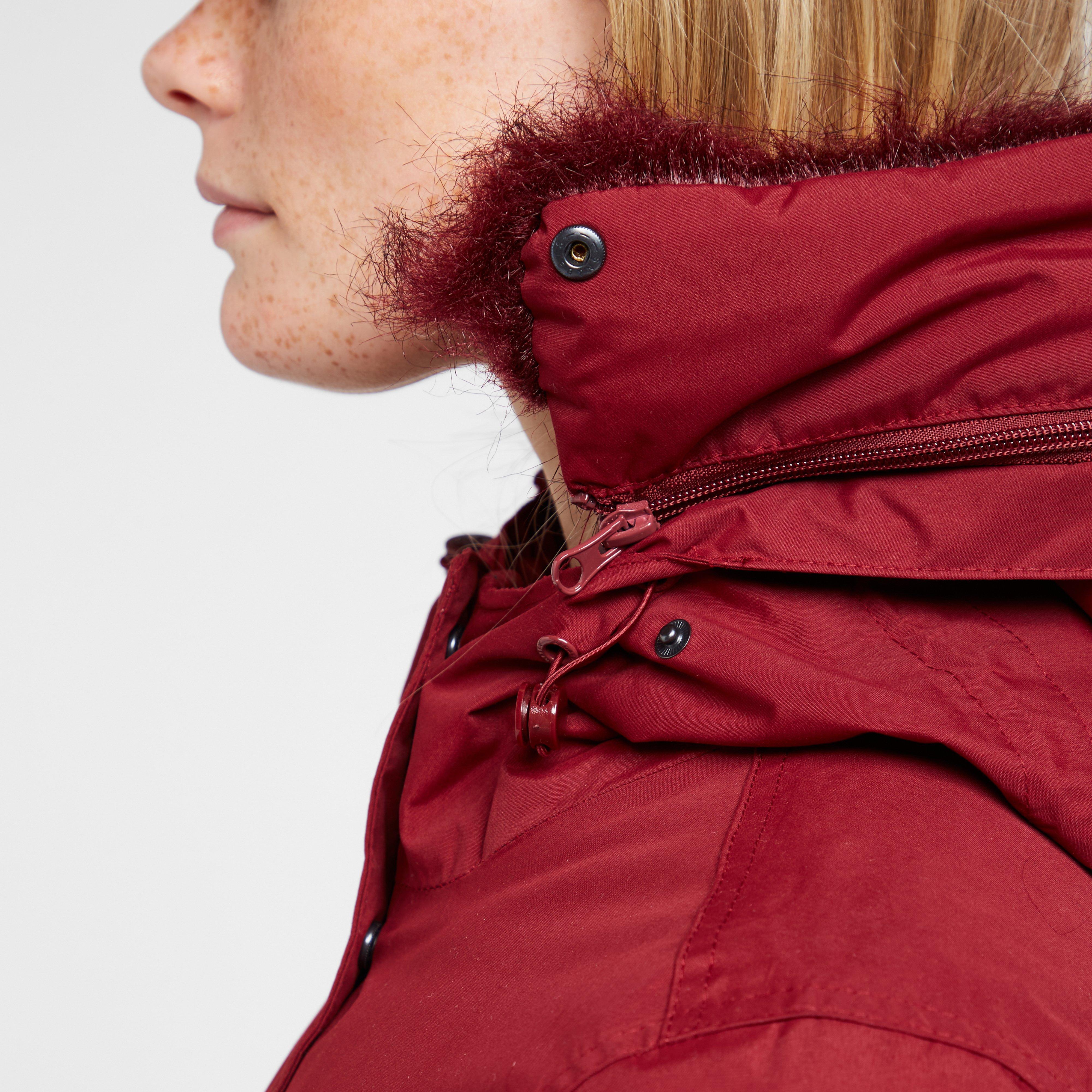 Womens Sabinka Fur Trim Parka Jacket Red