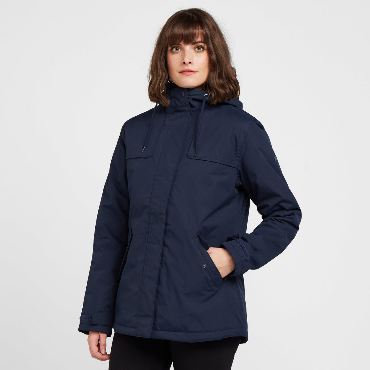 Womens Bria Fur Lined Waterproof Jacket Navy