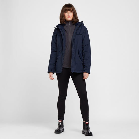 Womens Bria Fur Lined Waterproof Jacket Navy