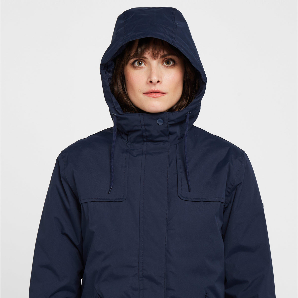 Womens Bria Fur Lined Waterproof Jacket Navy