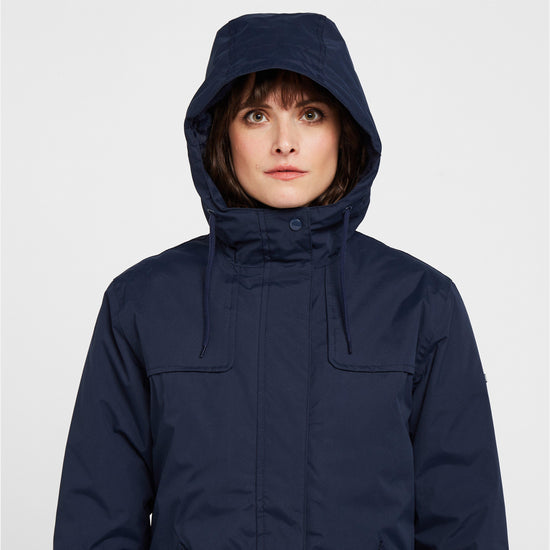 Womens Bria Fur Lined Waterproof Jacket Navy