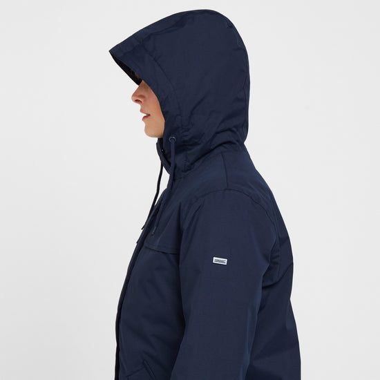 Womens Bria Fur Lined Waterproof Jacket Navy