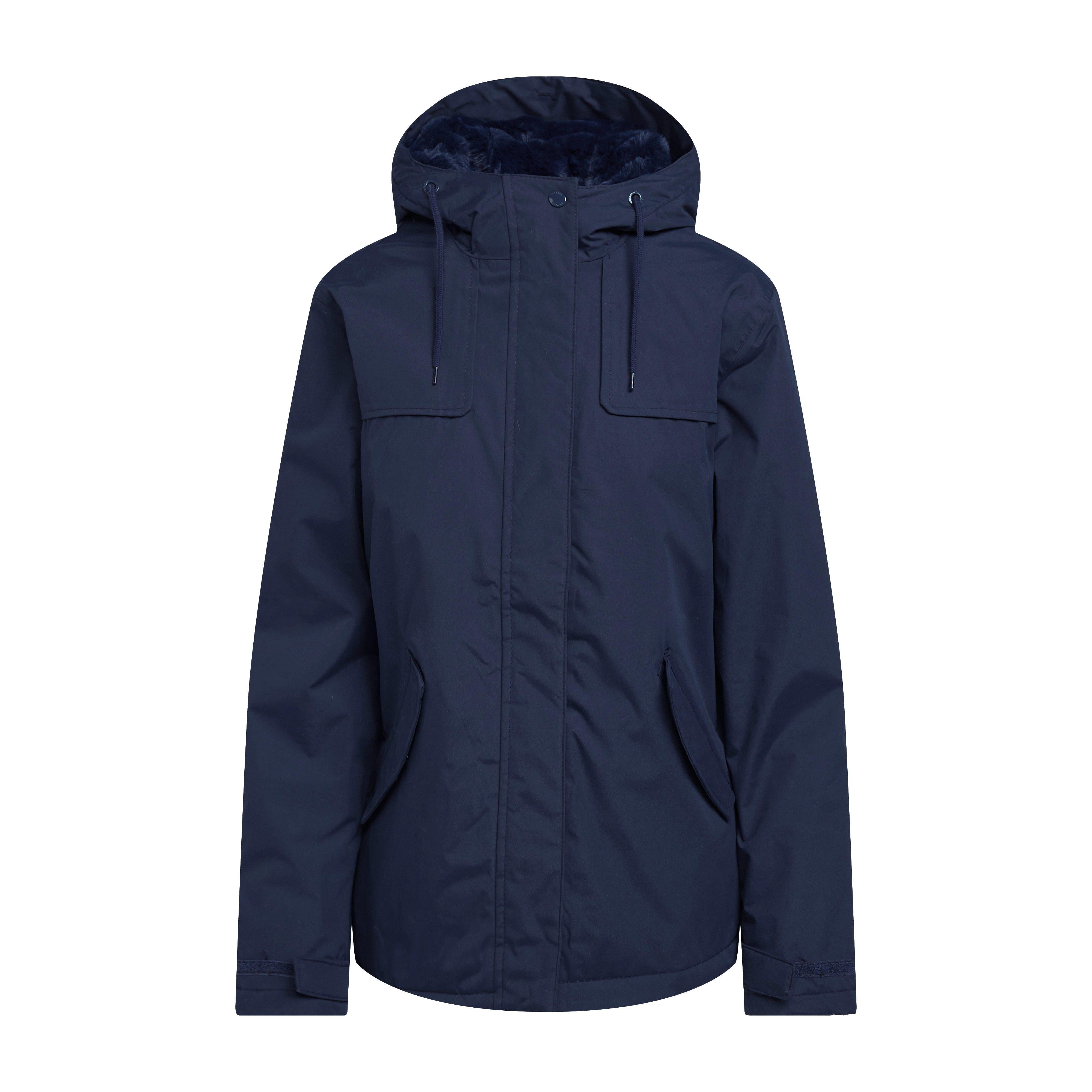 Womens Bria Fur Lined Waterproof Jacket Navy