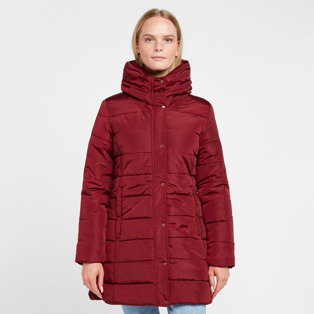 Womens Pamelina Hooded Parka Jacket Red