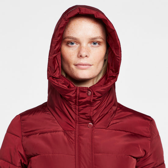 Womens Pamelina Hooded Parka Jacket Red