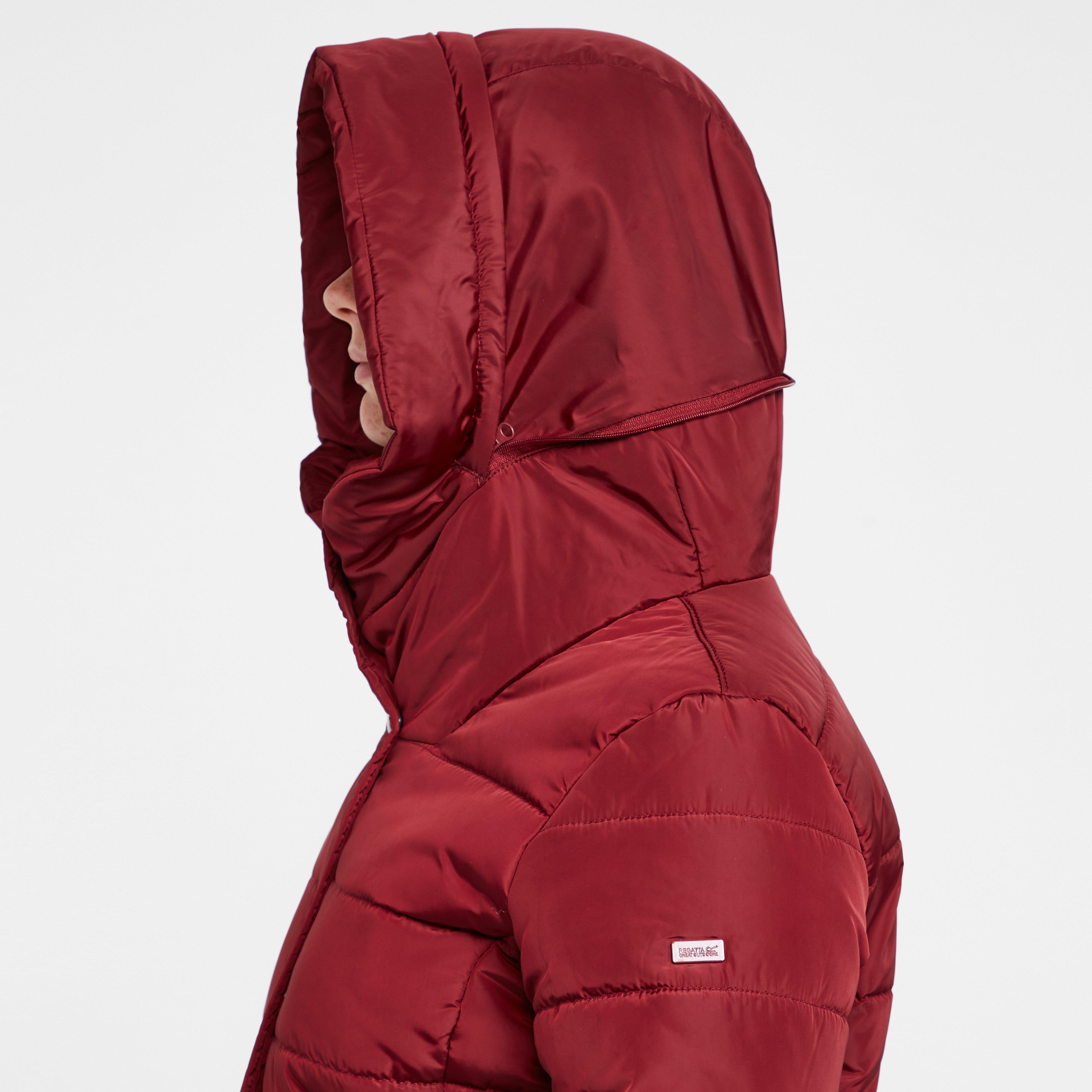 Womens Pamelina Hooded Parka Jacket Red