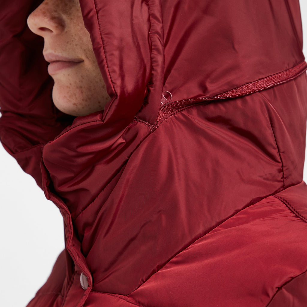 Womens Pamelina Hooded Parka Jacket Red