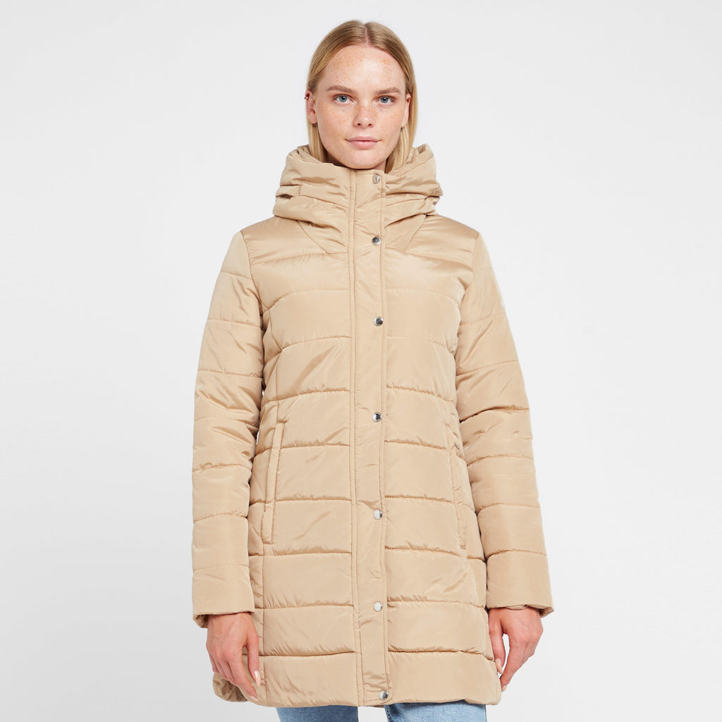 Womens Pamelina Hooded Parka Jacket Cream