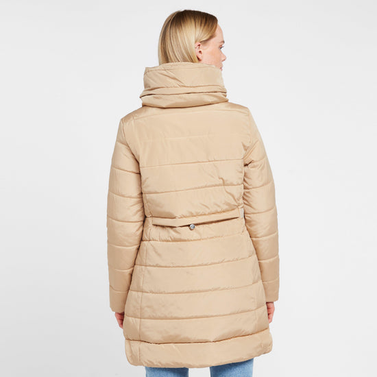 Womens Pamelina Hooded Parka Jacket Cream