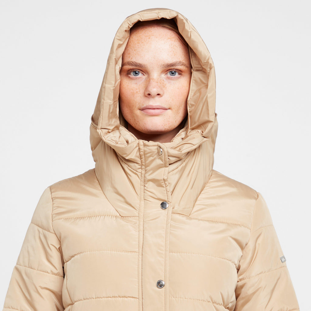 Womens Pamelina Hooded Parka Jacket Cream