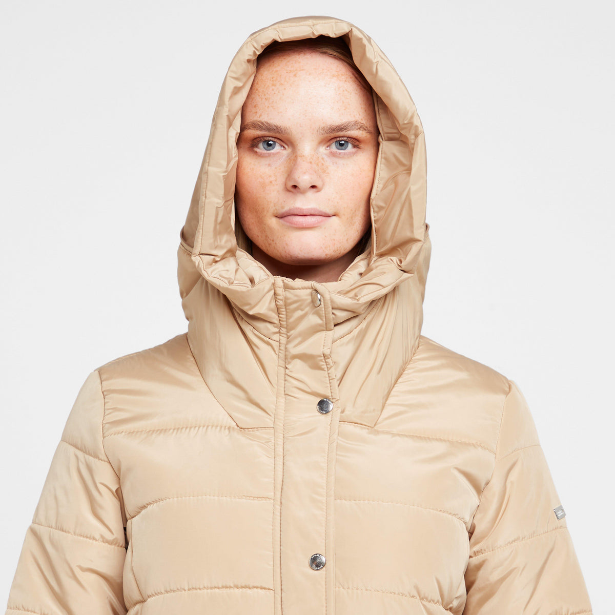 Womens Pamelina Hooded Parka Jacket Cream