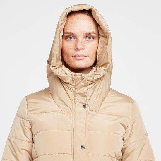 Womens Pamelina Hooded Parka Jacket Cream