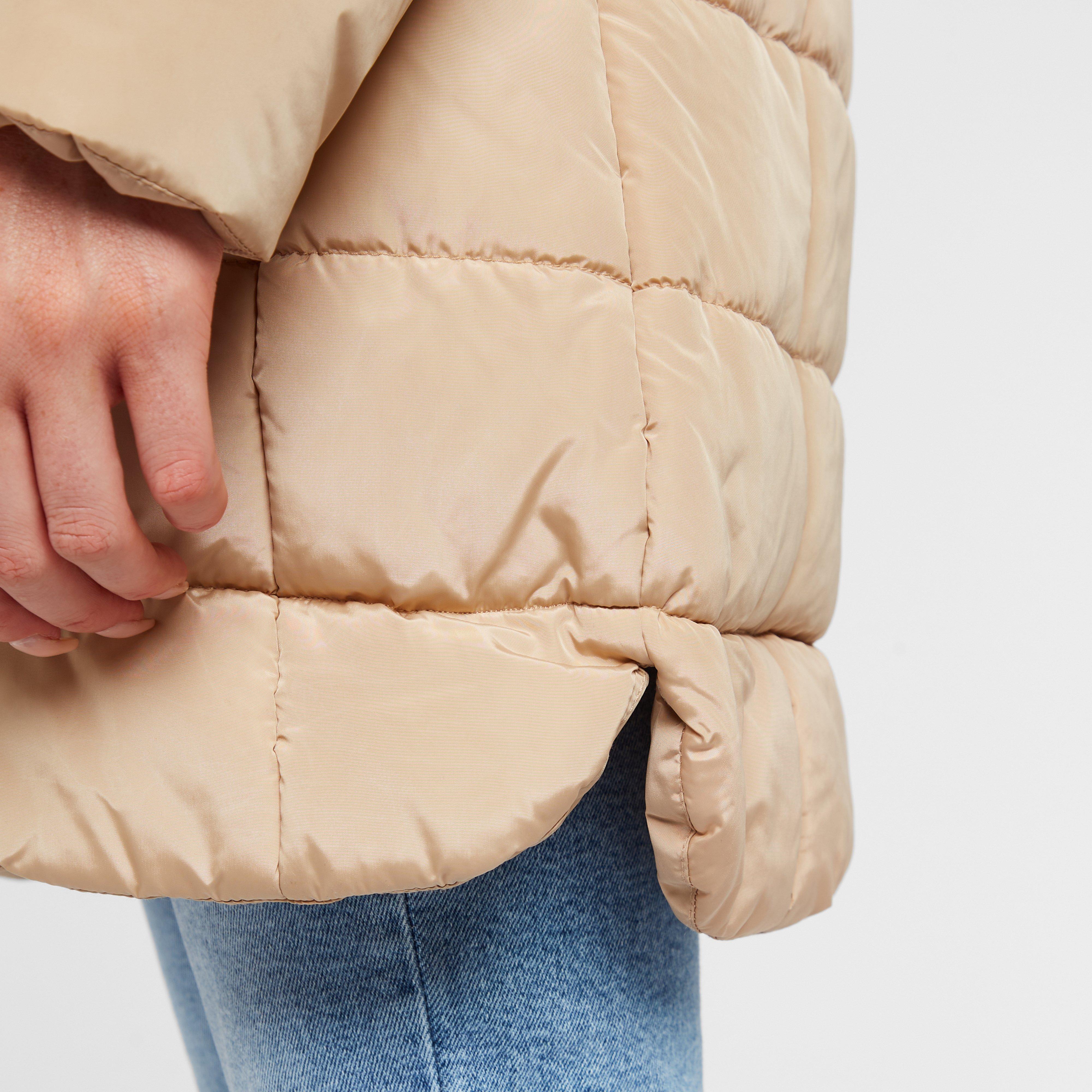 Womens Pamelina Hooded Parka Jacket Cream