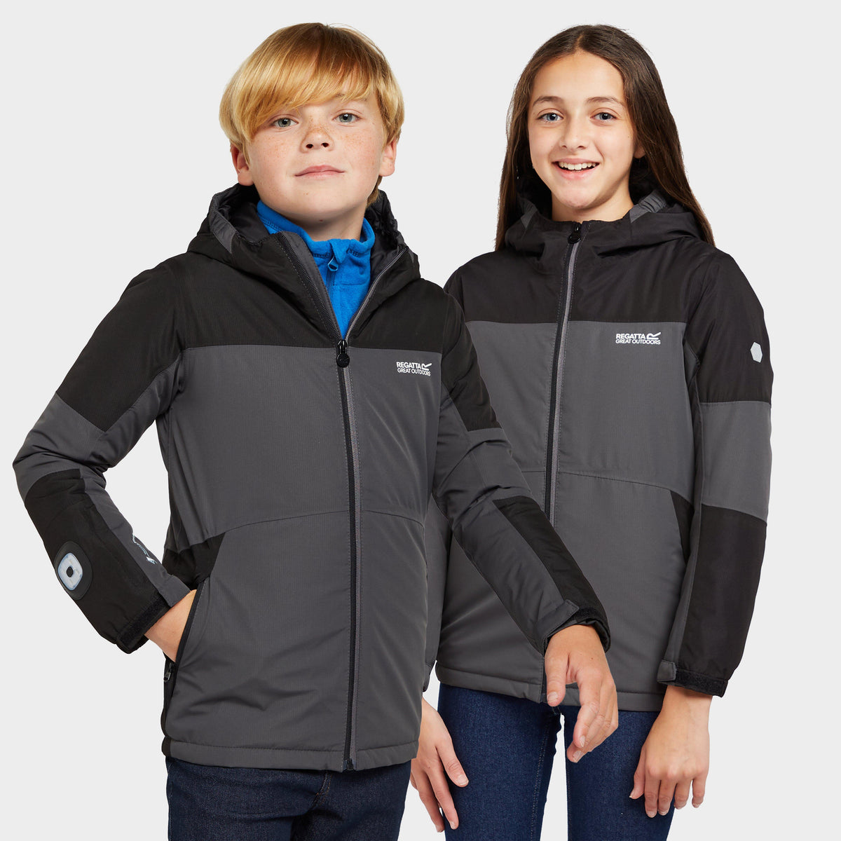 Kids Beamz II Waterproof Jacket Grey/Black