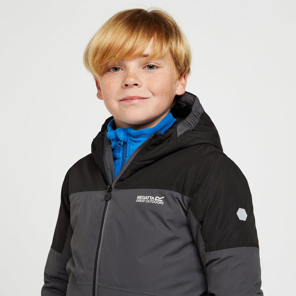 Kids Beamz II Waterproof Jacket Grey/Black