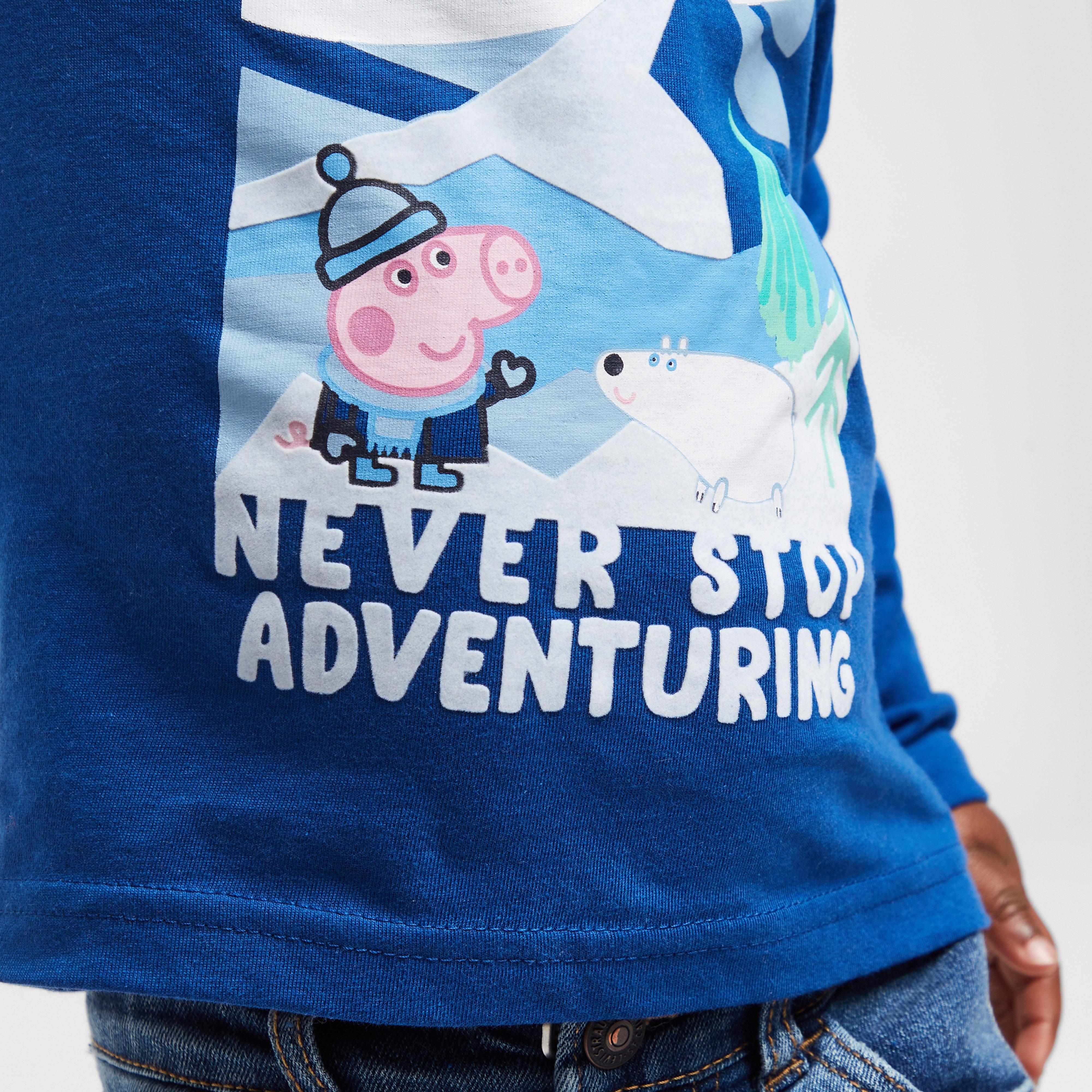 Kids Peppa Pig Long Sleeved Graphic T-Shirt Blue