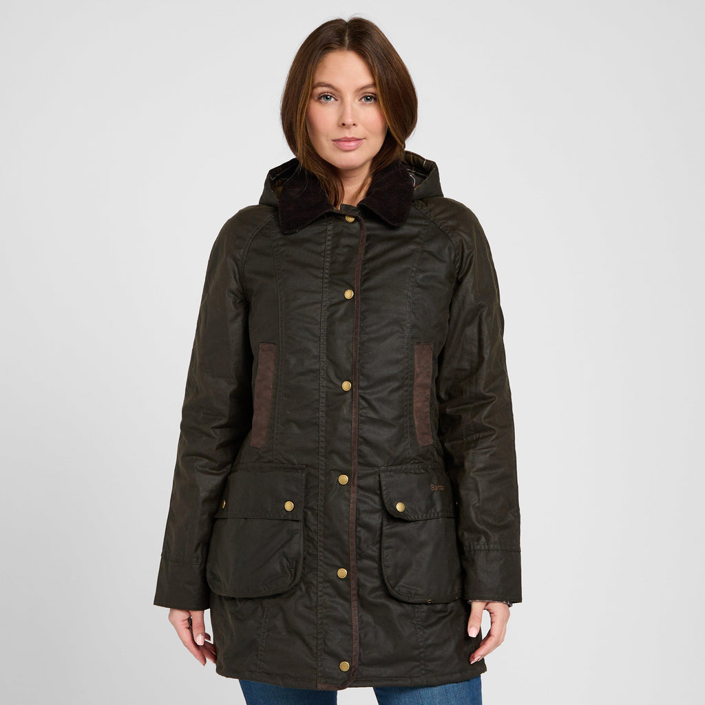 Womens Bower Wax Jacket Olive
