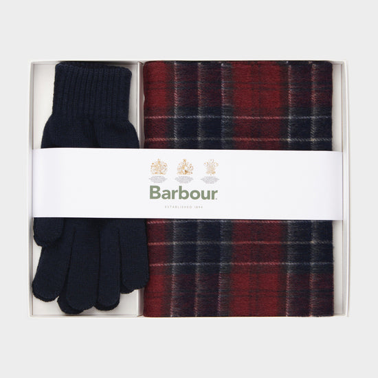Mens Scarf & Glove Gift Set Navy