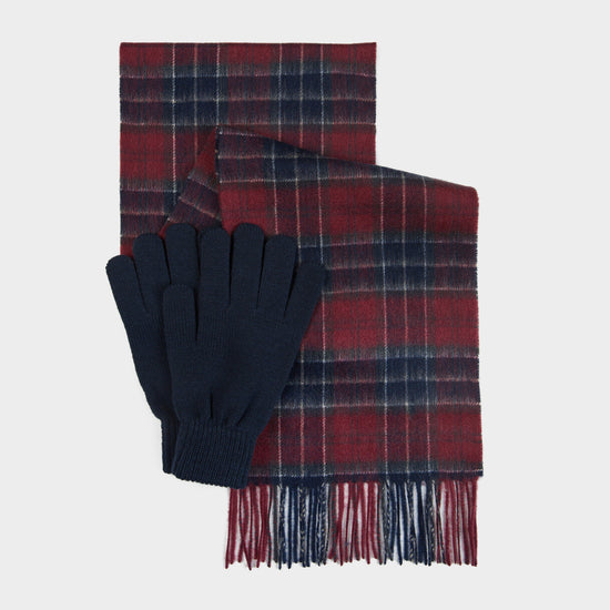 Mens Scarf & Glove Gift Set Navy