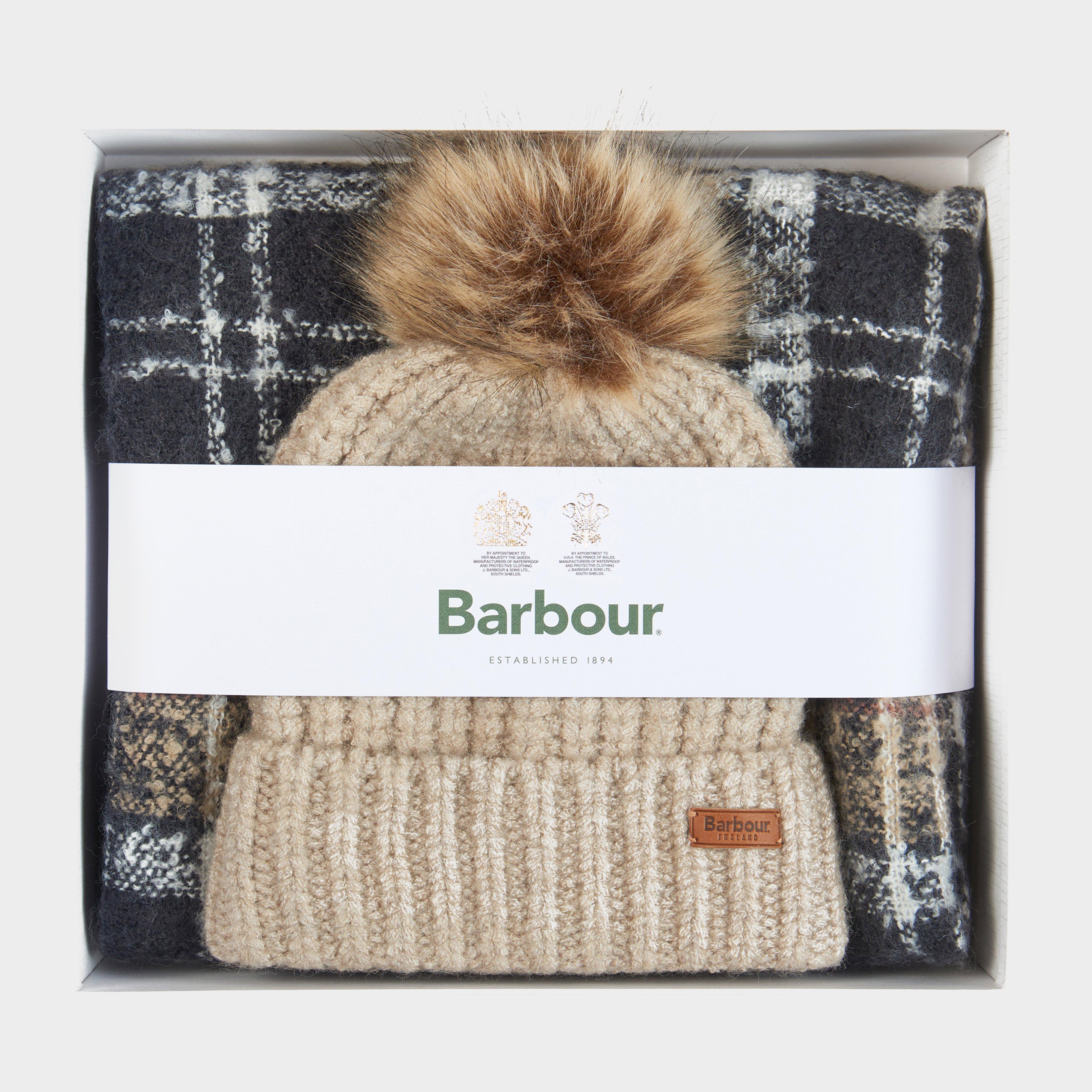 Womens Saltburn Beanie & Tartan Scarf Set Rosewood