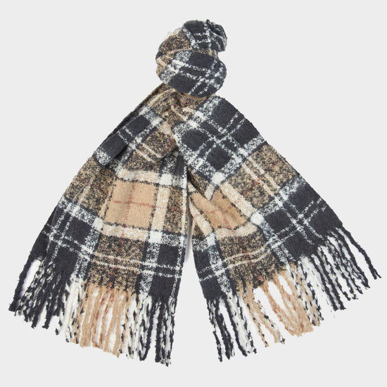 Womens Saltburn Beanie & Tartan Scarf Set Rosewood