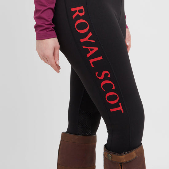 Womens Harper Knee Patch Winter Riding Tights Black