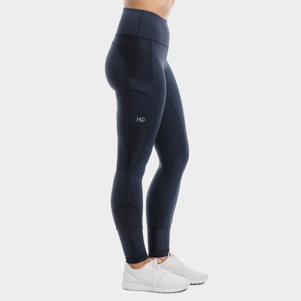 Womens Silicone Grip Riding Tights Navy