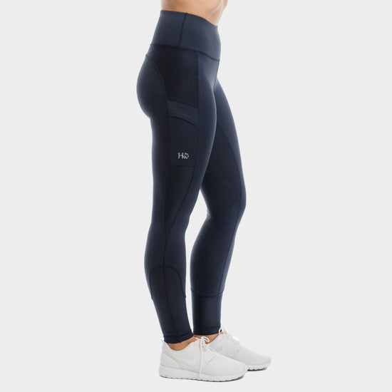 Womens Silicone Grip Riding Tights Navy