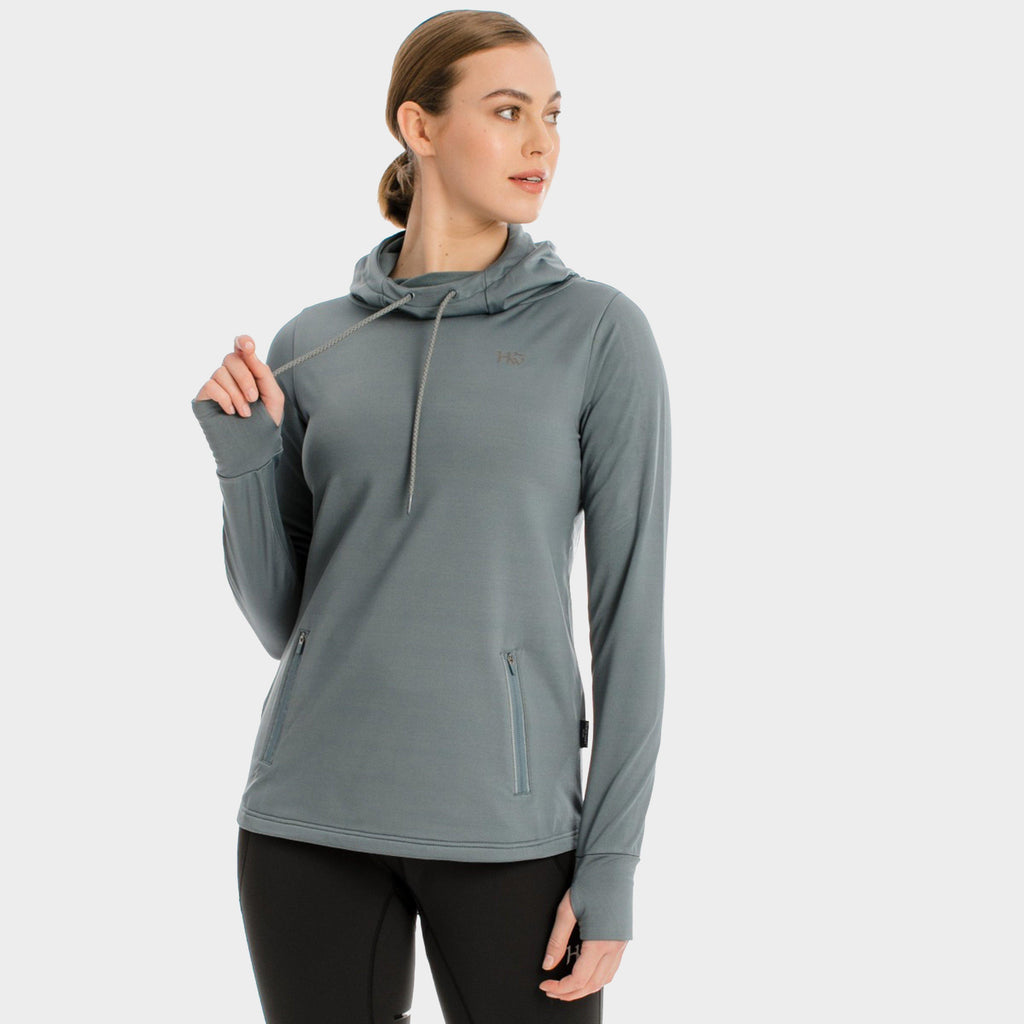 Womens Tech Hooded Fleece Grey