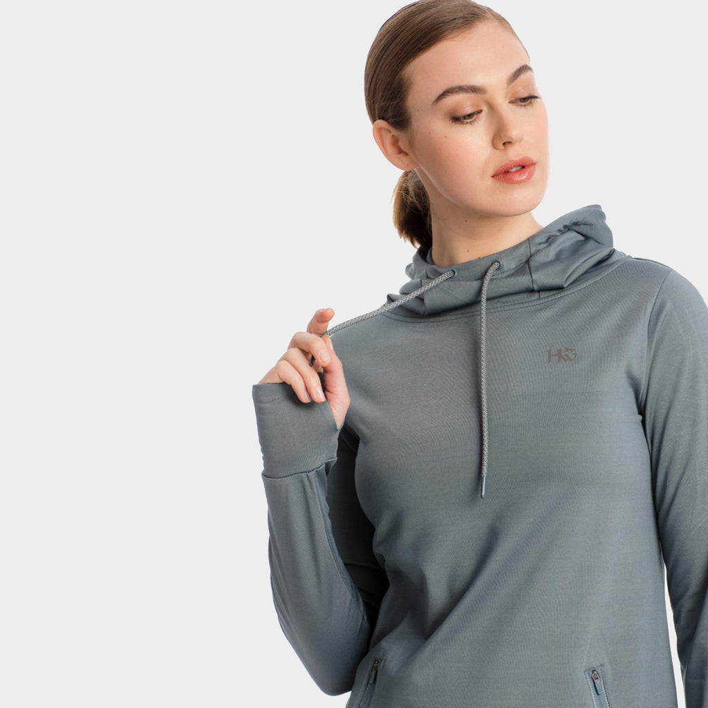 Womens Tech Hooded Fleece Grey
