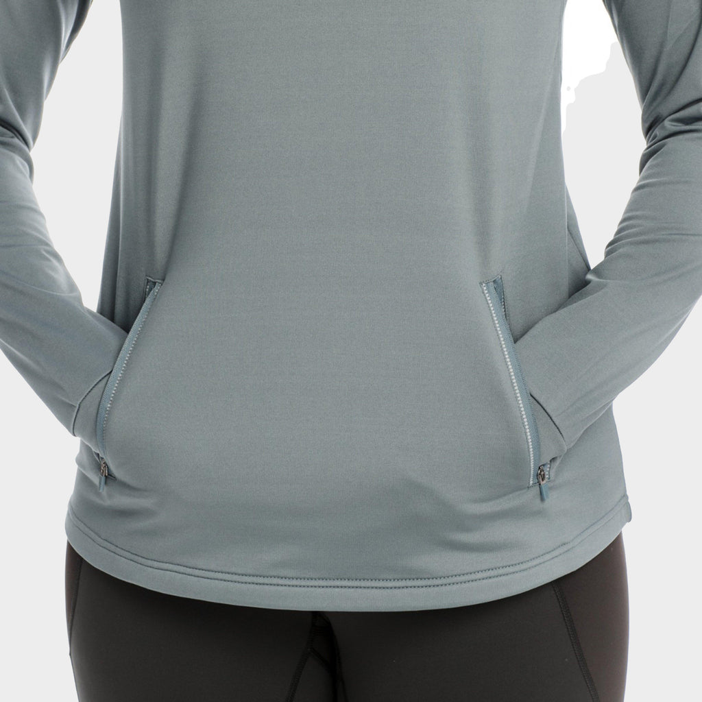 Womens Tech Hooded Fleece Grey