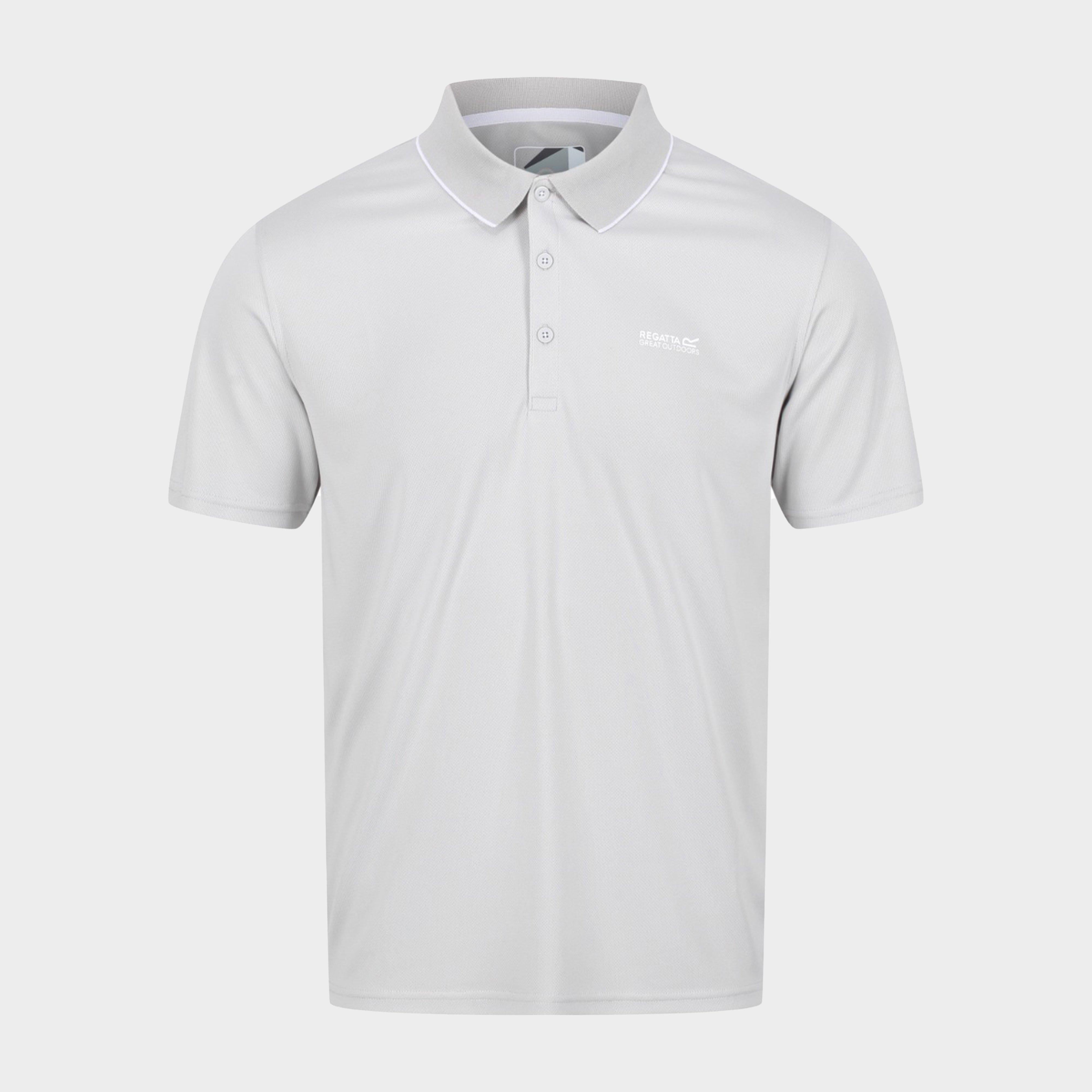 Mens Maverik V Polo Shirt Silver Grey