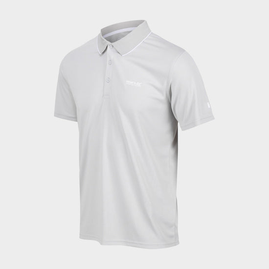 Mens Maverik V Polo Shirt Silver Grey