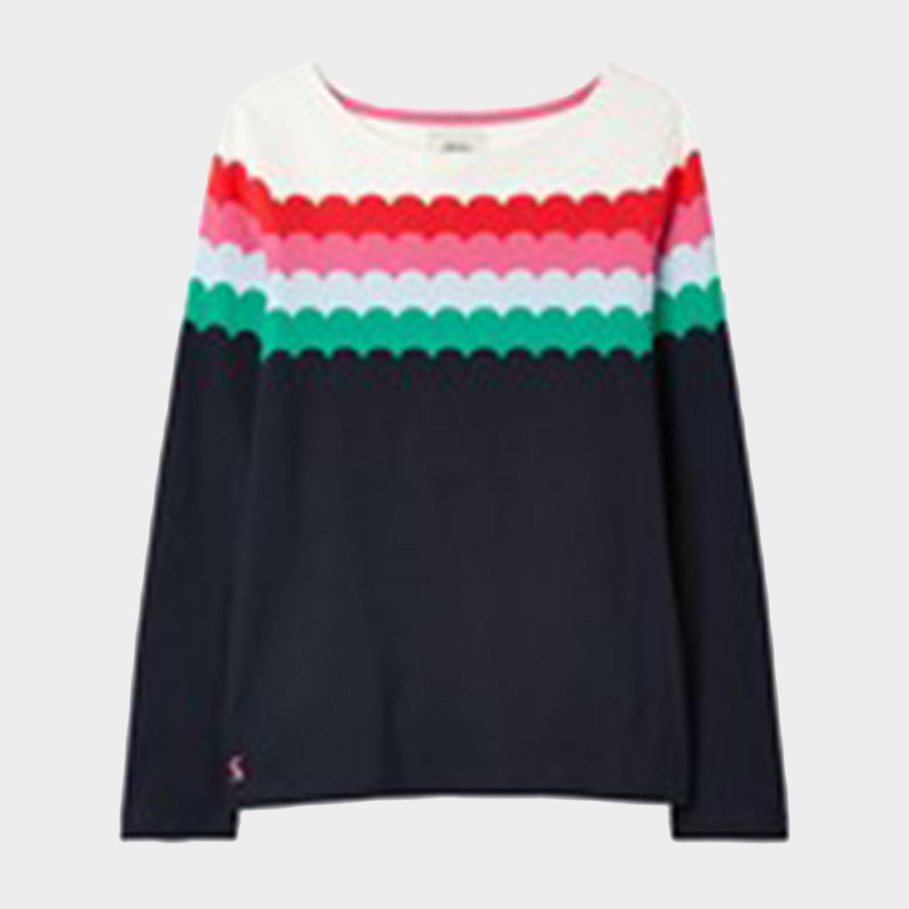 Womens Harbour Long Sleeve Top Multi Scallop Stripe
