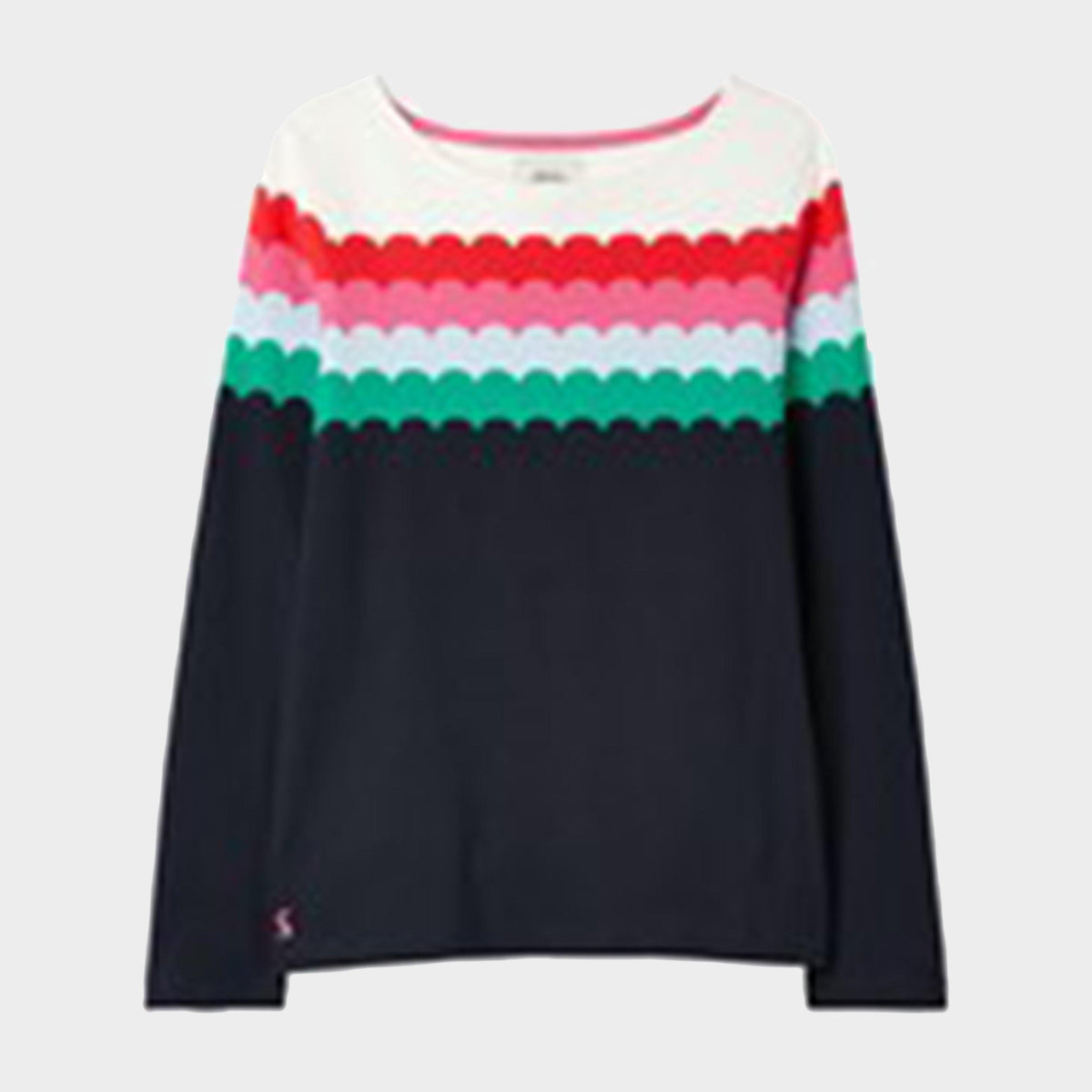 Womens Harbour Long Sleeve Top Multi Scallop Stripe