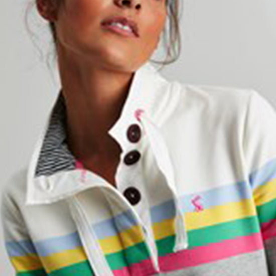 Womens Saunton Sweatshirt Grey Marl Stripe