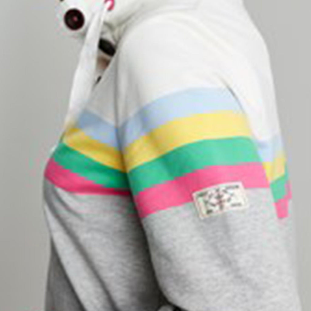 Womens Saunton Sweatshirt Grey Marl Stripe