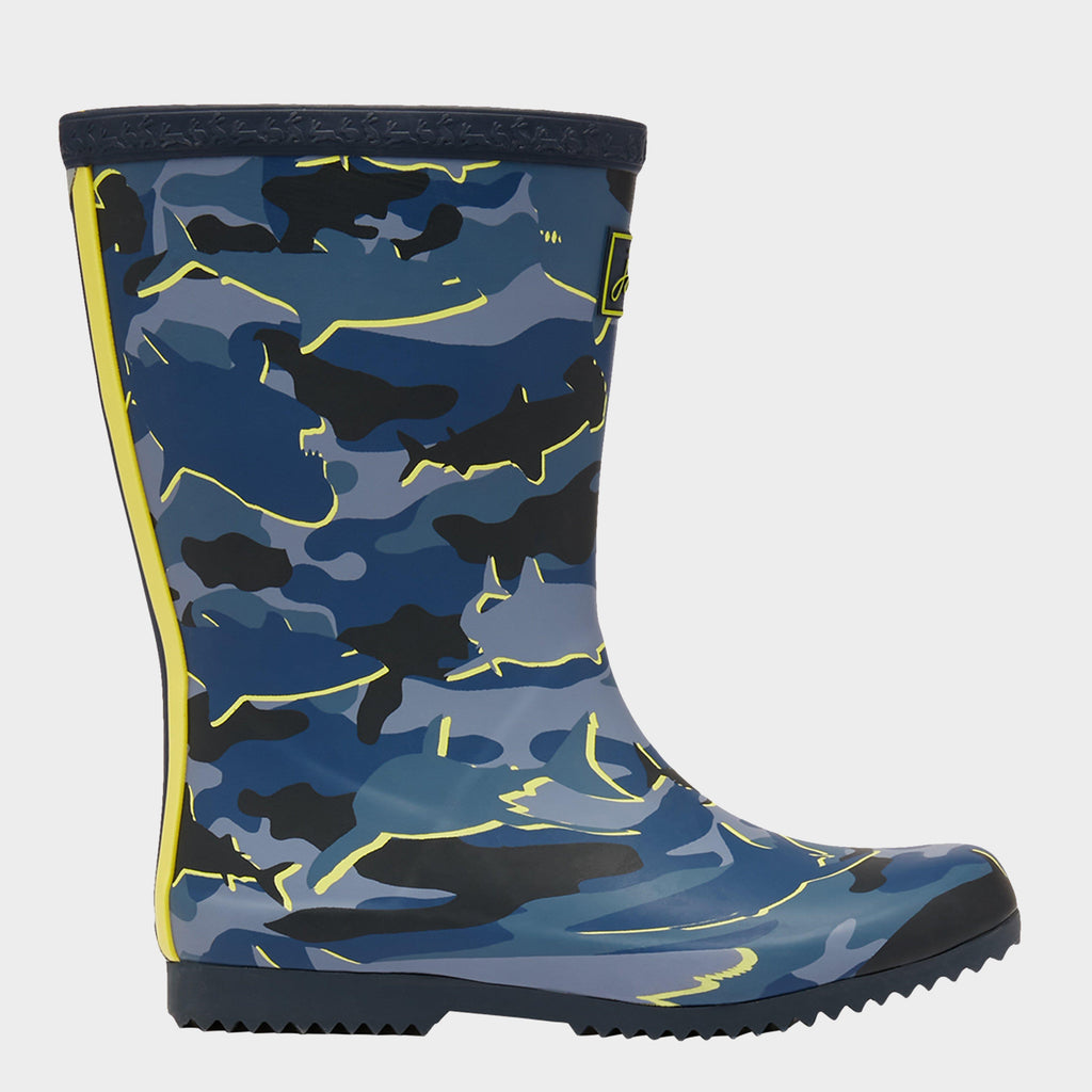 Kids' Roll Up Wellies Camo Shark