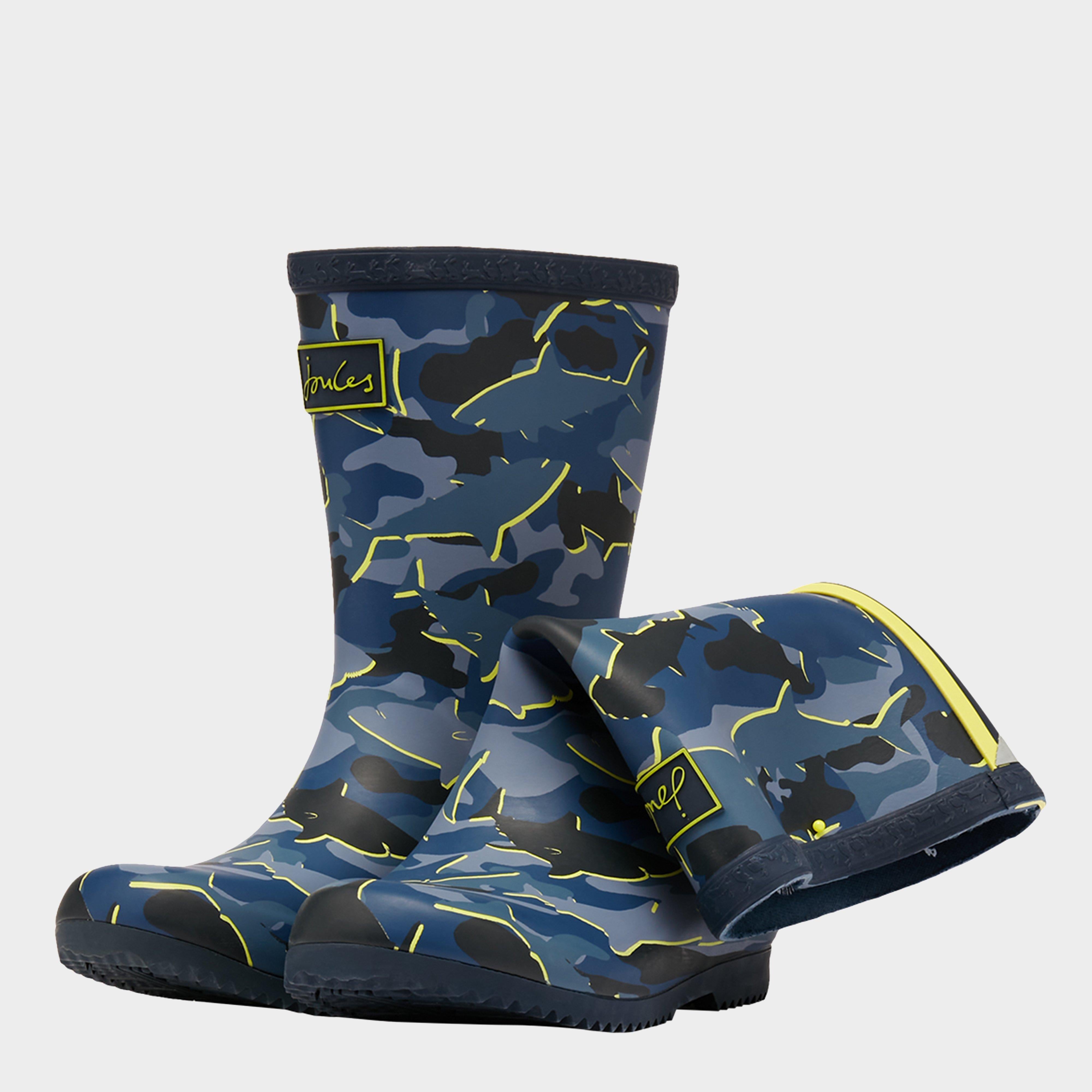 Kids' Roll Up Wellies Camo Shark