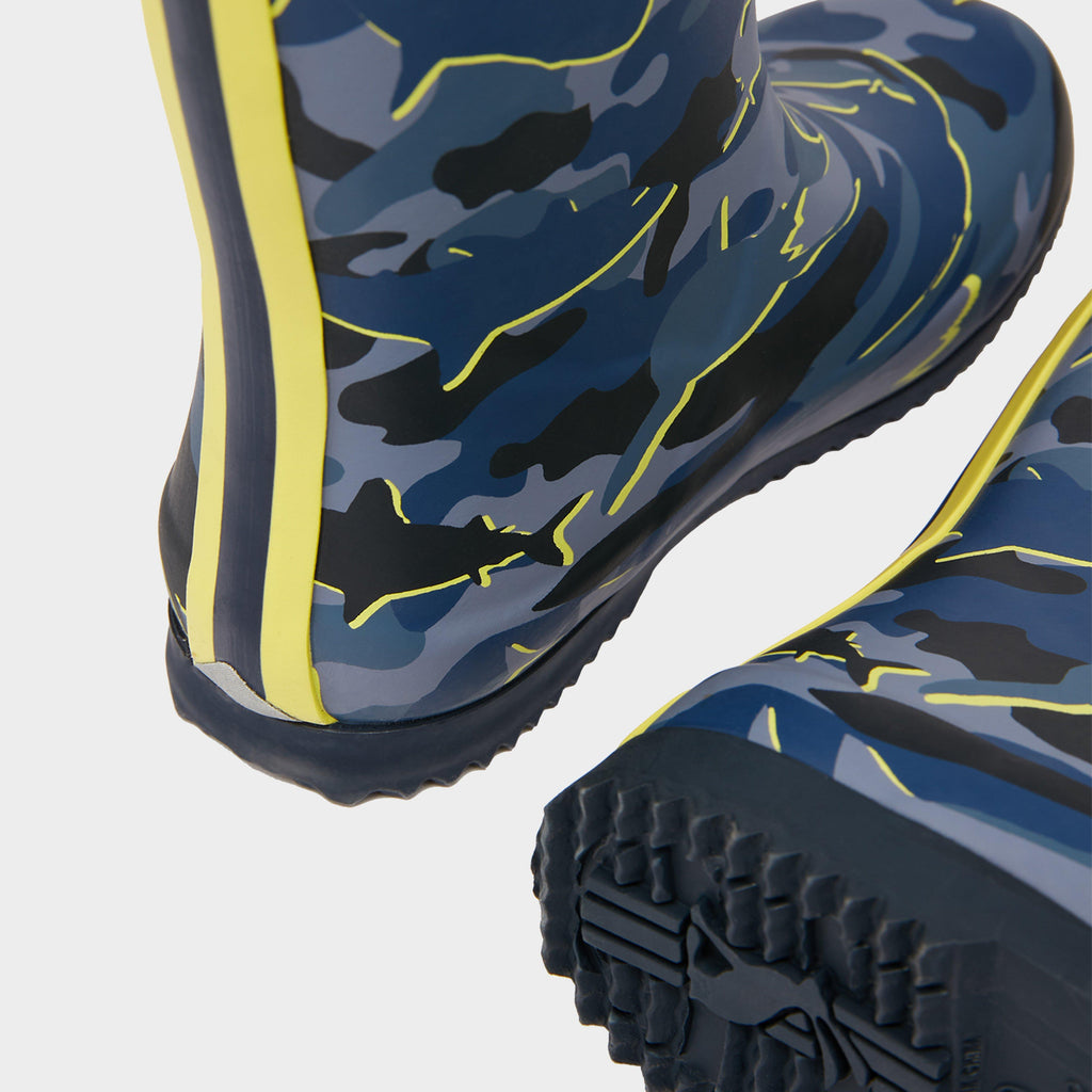 Kids' Roll Up Wellies Camo Shark