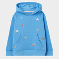 Kids Lucas Raglan Sleeve Hooded Sweatshirt Blue Weather