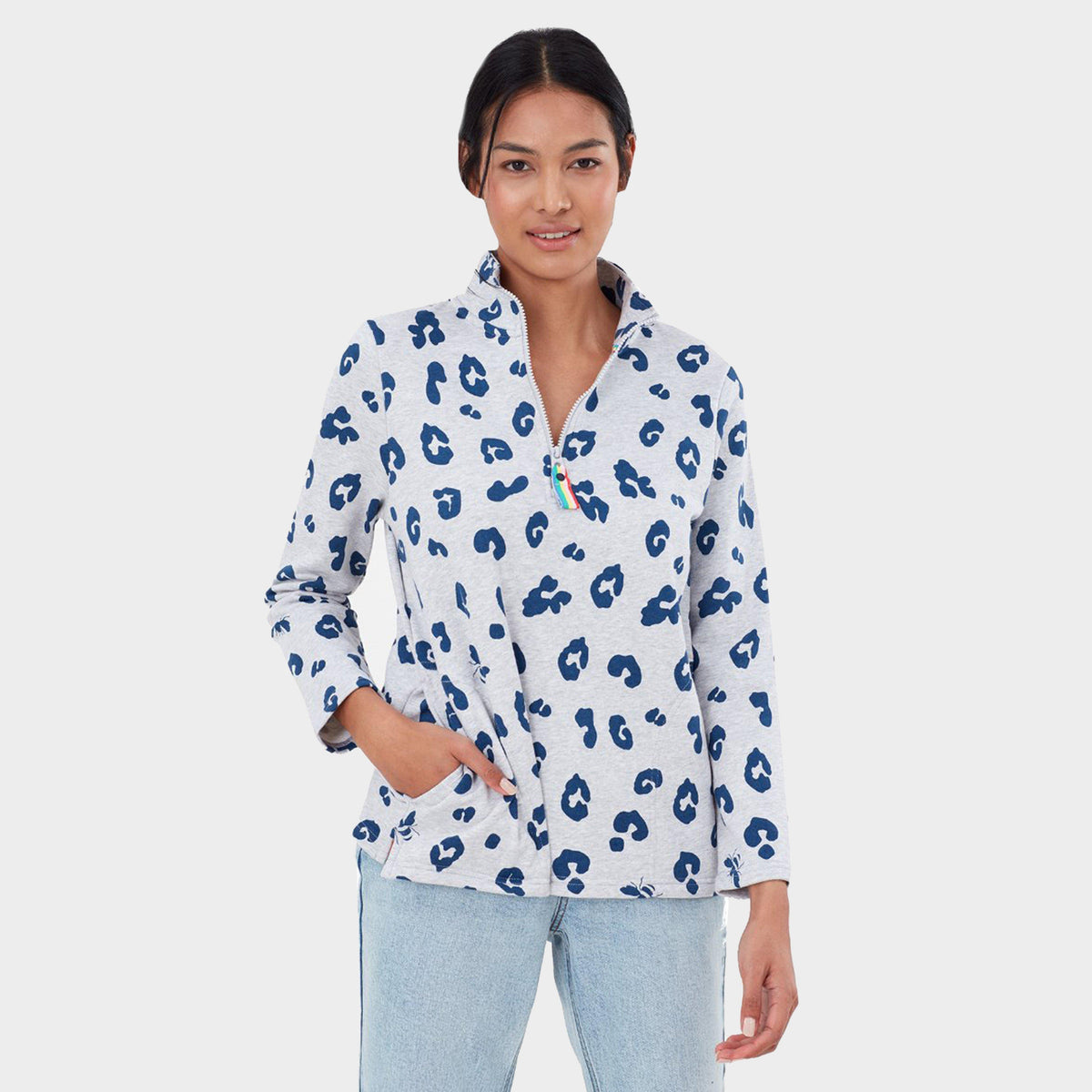 Womens Pip Print Sweatshirt Grey Leopard