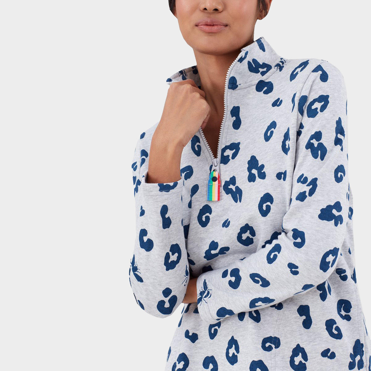 Womens Pip Print Sweatshirt Grey Leopard