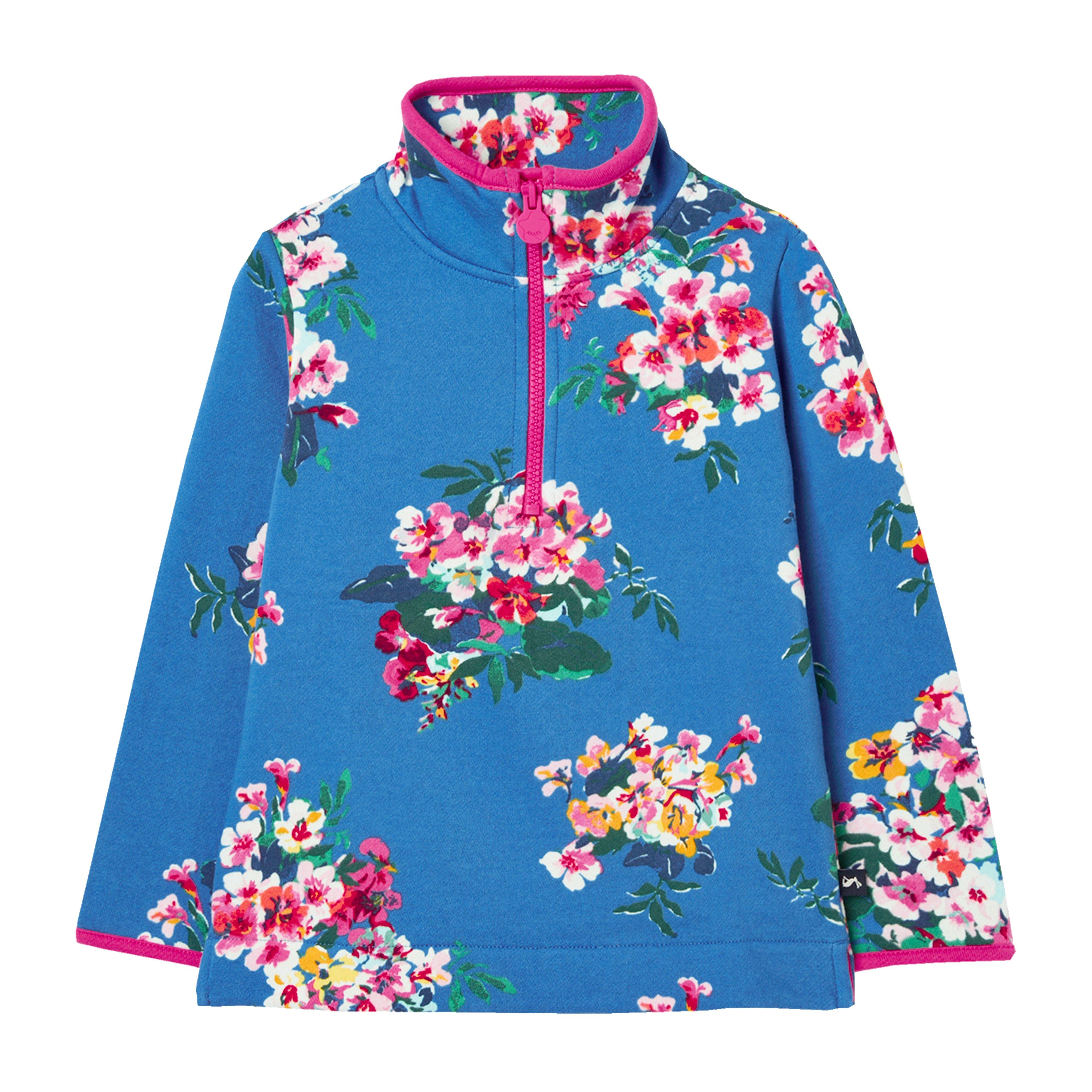 Kids Fairdale Printed 1/2 Zip Sweatshirt Blue Floral