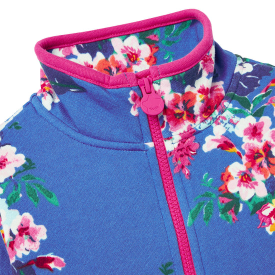 Kids Fairdale Printed 1/2 Zip Sweatshirt Blue Floral