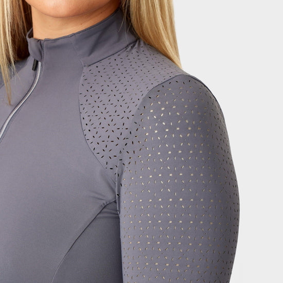 Long Sleeve Lazercut Base Layer Grey