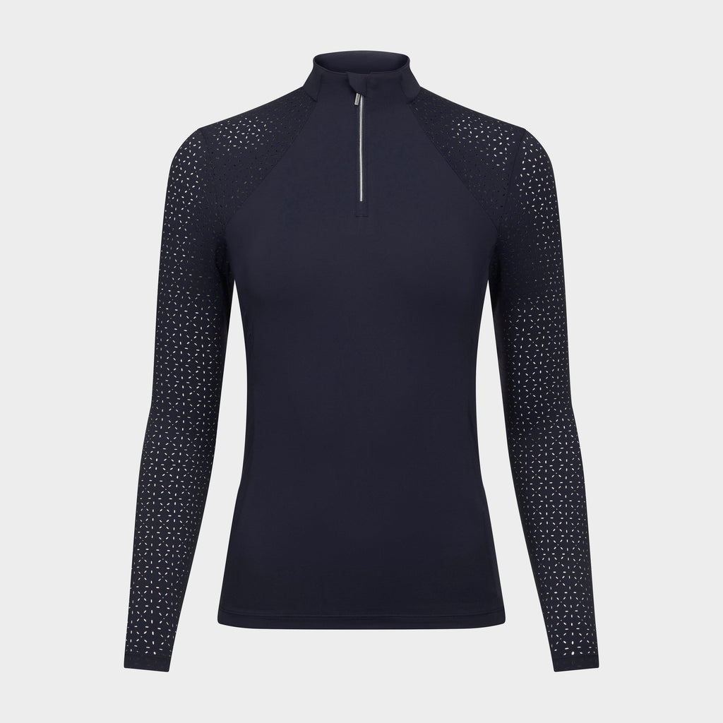 Long Sleeve Lazercut Base Layer Navy